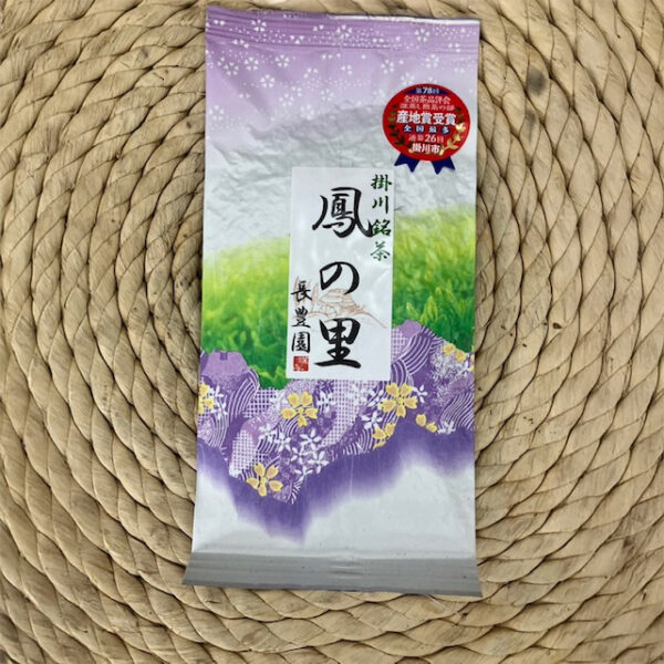 Premium Japanese Green Tea “Hō no Sato” — Kakegawa Meicha, deep-steamed sencha with rich umami and vibrant green color.